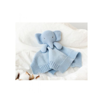 Doudou in cotone organico elefante azzurro